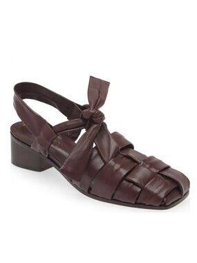 Hereu Bena Fisherman Square Toe Slingback Sandals Sz EU39/US8.5